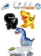 lotto 3 x patch dinosauro nero