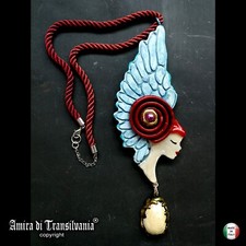 Gioiello Art Deco Art Nouveau Collana Pendaglio Bigiotteria Angelo Thun Antico