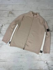 Maglione maglia Stone Island vintage 2003 full zip uomo taglia 2XL beige