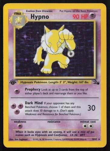 Hypno raro pokemon - 8/62,