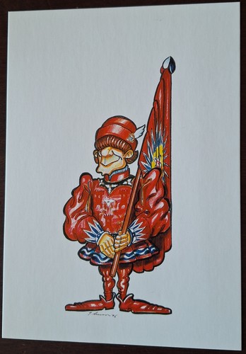 Cartolina alfiere contrada - cartolina,