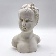 Vintage Scultura Greco Busto,Figura Busto Decorativo Donna Stile Antico 17cm