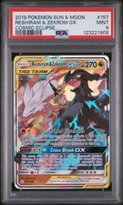 Reshiram & Zekrom Gx #157 Cosmic Eclipse Psa 9 English Mint 2019 Pokemon