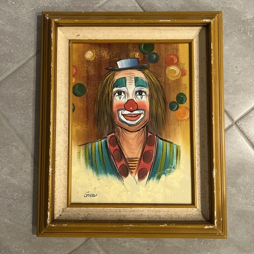 Raro dipinto olio clown - olio,