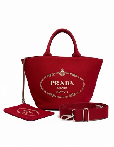 Borsa prada rossa tessuto - prada,