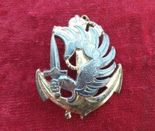 Fregio basco vintage francese Commandos Fusiliers de Marine marcato Drago