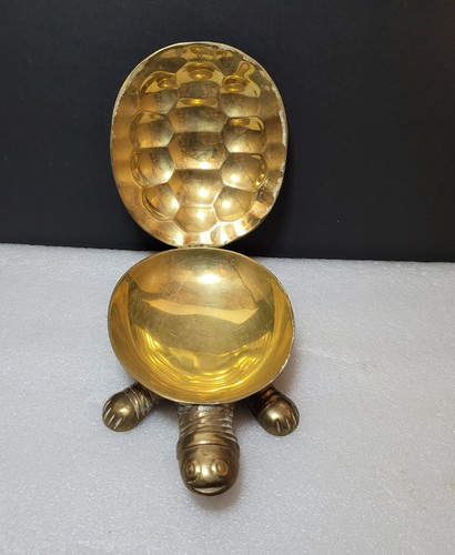 Vintage brass tortoise trinket - vintage,