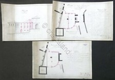 Castello Vinzaglio Famiglia Sella - Pianta legnaia, sotterraneo, prospetto 1861