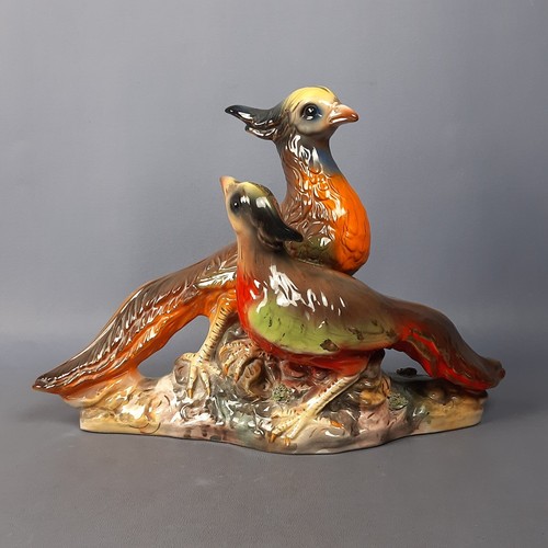 Scultura ceramica fagiani