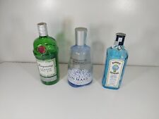 3  BOTTIGLIE VARIE GIN VUOTE  COME DA FOTO Ideali Per Lampade