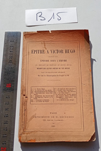 Livre epitre victor hugo - à,