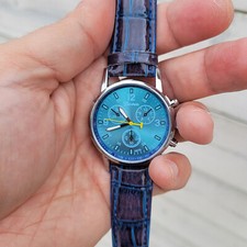 Uomo Lusso Classico Casual Da Orologi Elegante Similpelle Analogico Quarzo