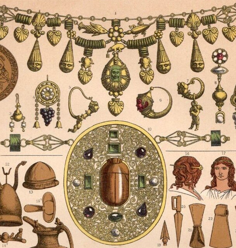 Gioielli toscani litografia - toscani,