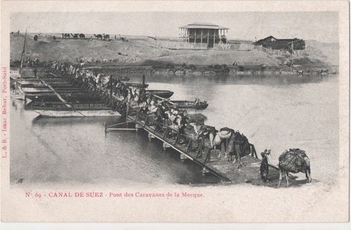 Postcard egypt suex - suex, canal