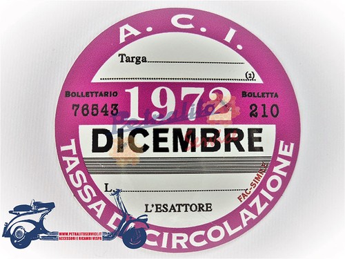 Bollo adesivo vintage - , 1972