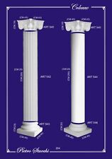 Colonna in gesso decorazione da parete liscia scanalata capitello decorato