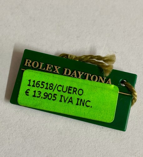 Rolex green tag hangtag - rolex,