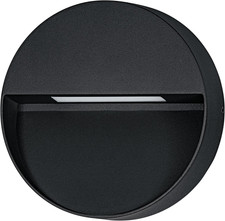 Maruggio - Lampada Da Parete LED per Esterni, Applique Rotonda, in Alluminio Ner