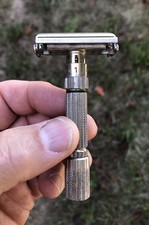 Vintage 1959 GILLETTE *FAT BOY* Regolabile 1-9 RASOIO DI SICUREZZA E-1 Made in USA