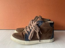 Scarpe stivaletti stringati Papouelli bambino ragazzo marrone/marino scamosciato. UK(13)EU(32)-A122