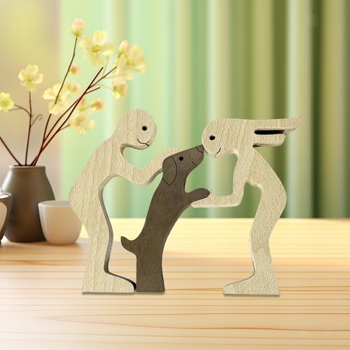 Coppia con statuette cani - con,