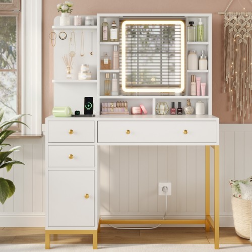 Scrivania vanity bianca con - bianca,