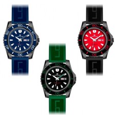 Orologio Uomo LORENZ Silicone Nero Rosso Verde Grigio Bianco Sub 100mt