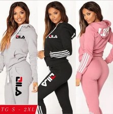 Tuta donna sportiva felpa con cappuccio TG S-2XL donna outfit da passeggio