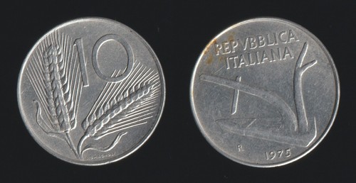 Lire 1975 spighe aratro - lire,