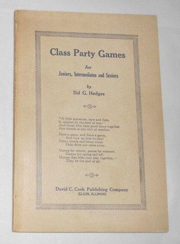 Class party games 1930 book - class,