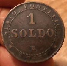 Moneta 1 Soldo 1867, Stato Pontificio Pio IX, Rif. 8877