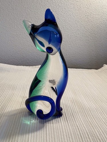 Statua gatto vetro - in, di