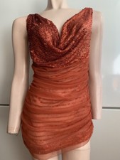 top guess by marciano arancione paillettes taglia 44