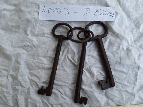 Lotto antiche chiavi ferro - 3,