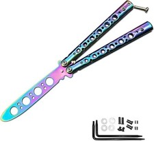 COLTELLO A FARFALLA SENZA LAMA PER ALLENAMENTO ESERCITAZIONE PIEGHEVOLE METALLO