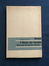 Nicolosi Il Mastro Don Gesualdo dalla prima alla seconda redazione Roma 1967
