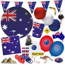 AUSTRALIA - Set piatti decorazione festa nazionale rosso bianco blu bandiera Australia