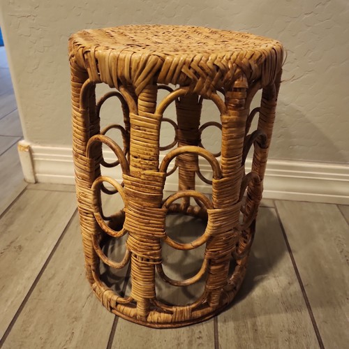 Tavolino vintage mcm rattan - vintage,