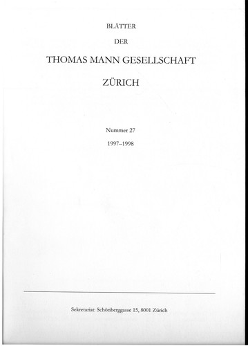 Blätter der thomas mann - blätter,