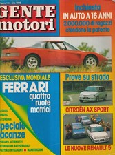 Gente Motori n. 8 - agosto 1987 anno 16 settim - Inchiesta: In Auto a 16 Anni