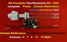 Kit Lampada lampadina Neon Germicida UV-UVC PL-S G23 Sterilizzatrice 9 Watt