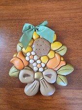 Targa da parete girasole floreale ceramica Thun vintage rara collezione Italia