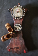 Antico barometro? Termometro? Igrometro? su base legno Strumento Scientifico