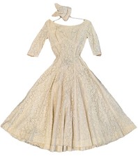 Abito vintage avorio pizzo art