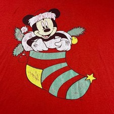 T-shirt Disney Goodnight Topolino Natale punto singolo taglia unica *LEGGI