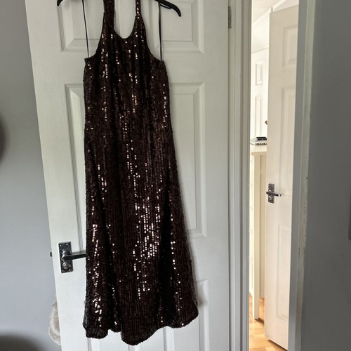 Zara brown sequin halter - zara,