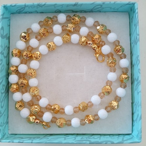 Collana agata lavica quarzo - lavica, e