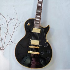 LP chitarra elettrica solida nera serie 6 HH pickup ponte fisso corpo mogano