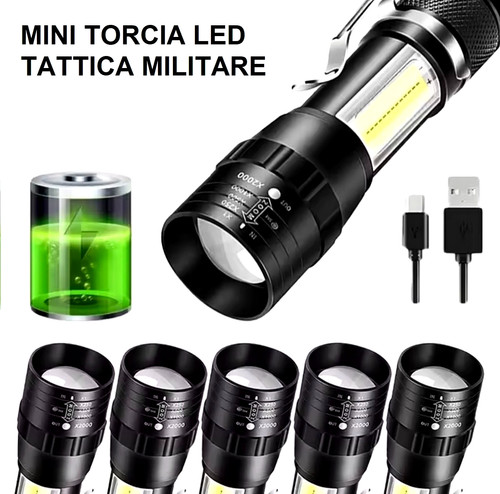 Torcia led ricaricabile usb - led,