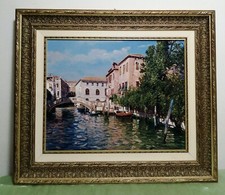 ROMANO ARMANDO Quadro dipinto ad olio su tela 50x40 cm, ‘Venezia’